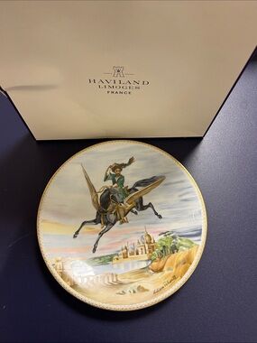 Haviland Limoges Hand-Painted Flying Horse Decorative Plate - Multicolor